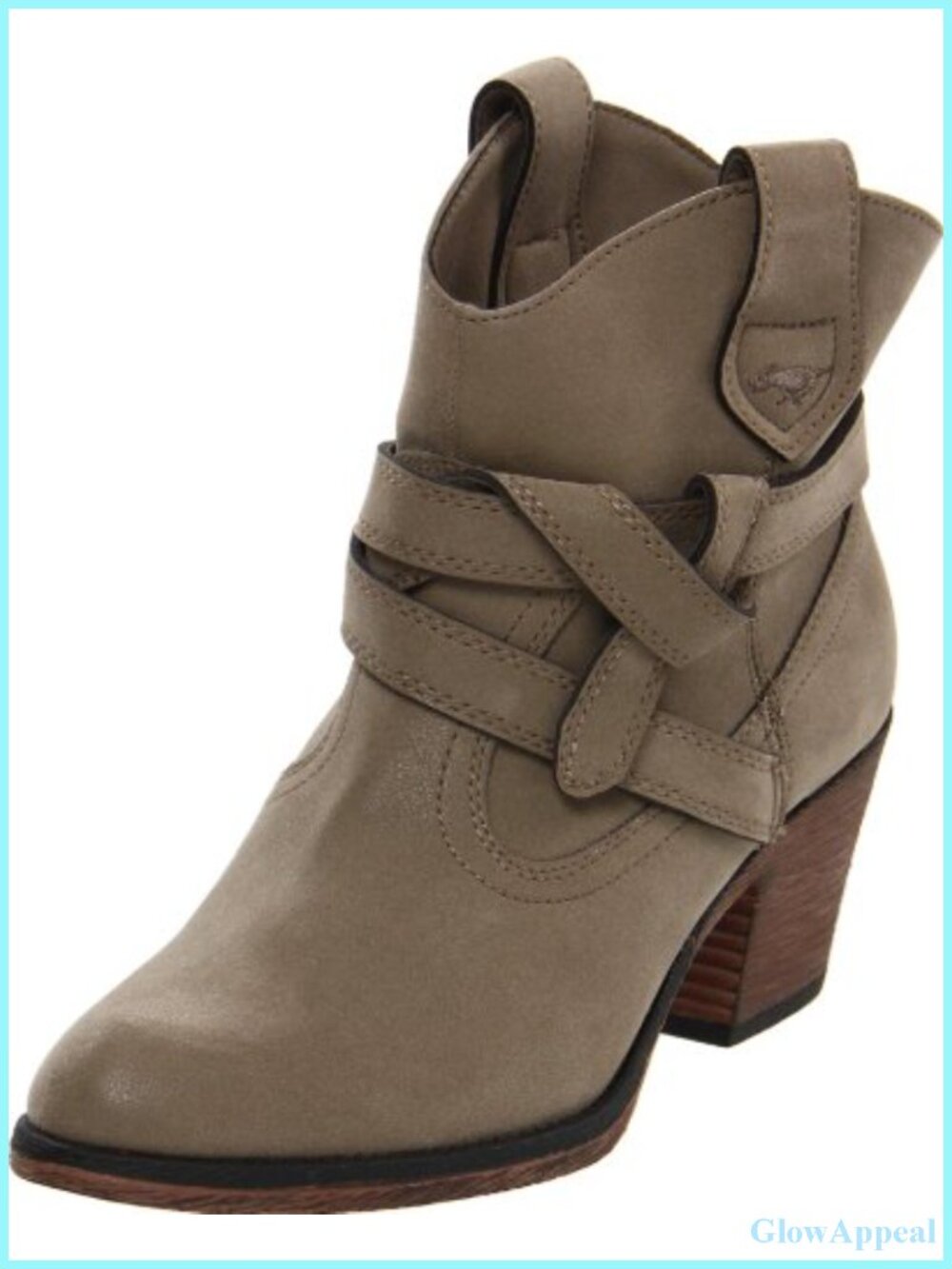 Women's Sayla Ankle Bootie Faux Leather Block Heel Low Boot